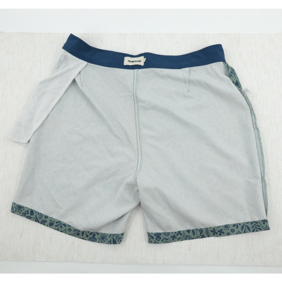 Taylor Stitch Bo Boardie Board Shorts Mens 32 Green Sea Floral Surf - Picture 8 of 16